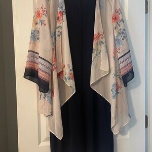 ✨Studio One Navy Dress with Floral Accent